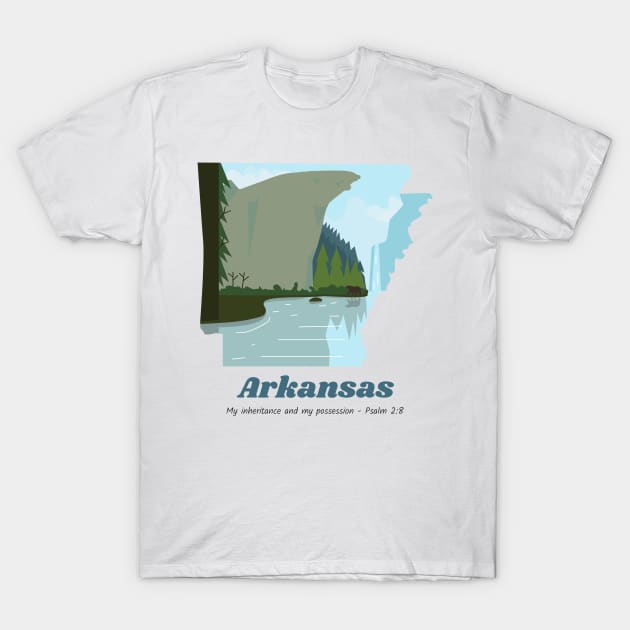 USA State of Arkansas Psalm 2:8 - My Inheritance and possession T-Shirt by WearTheWord